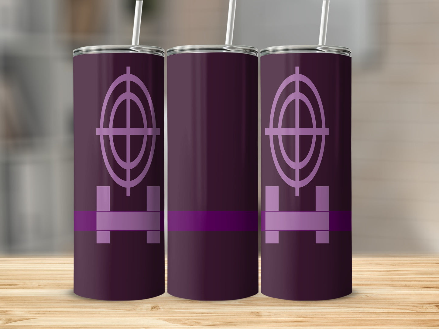 Hawkeye Designs on Dark Purple Tumblers