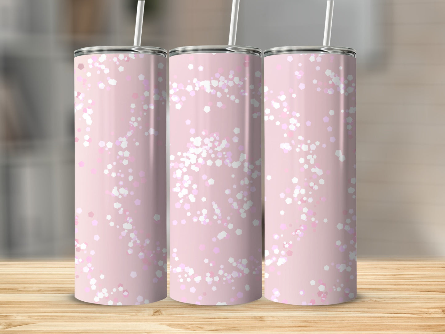 Pink Glitter Confetti Tall Insulated Tumbler