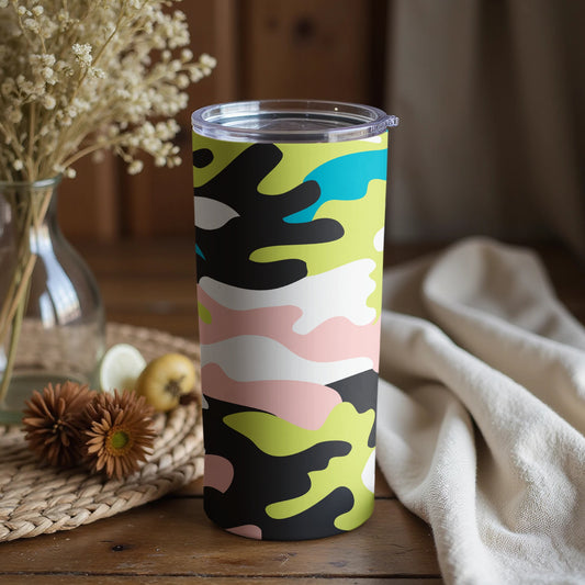 Colorful Camouflage Patterned Insulated Tumbler Product