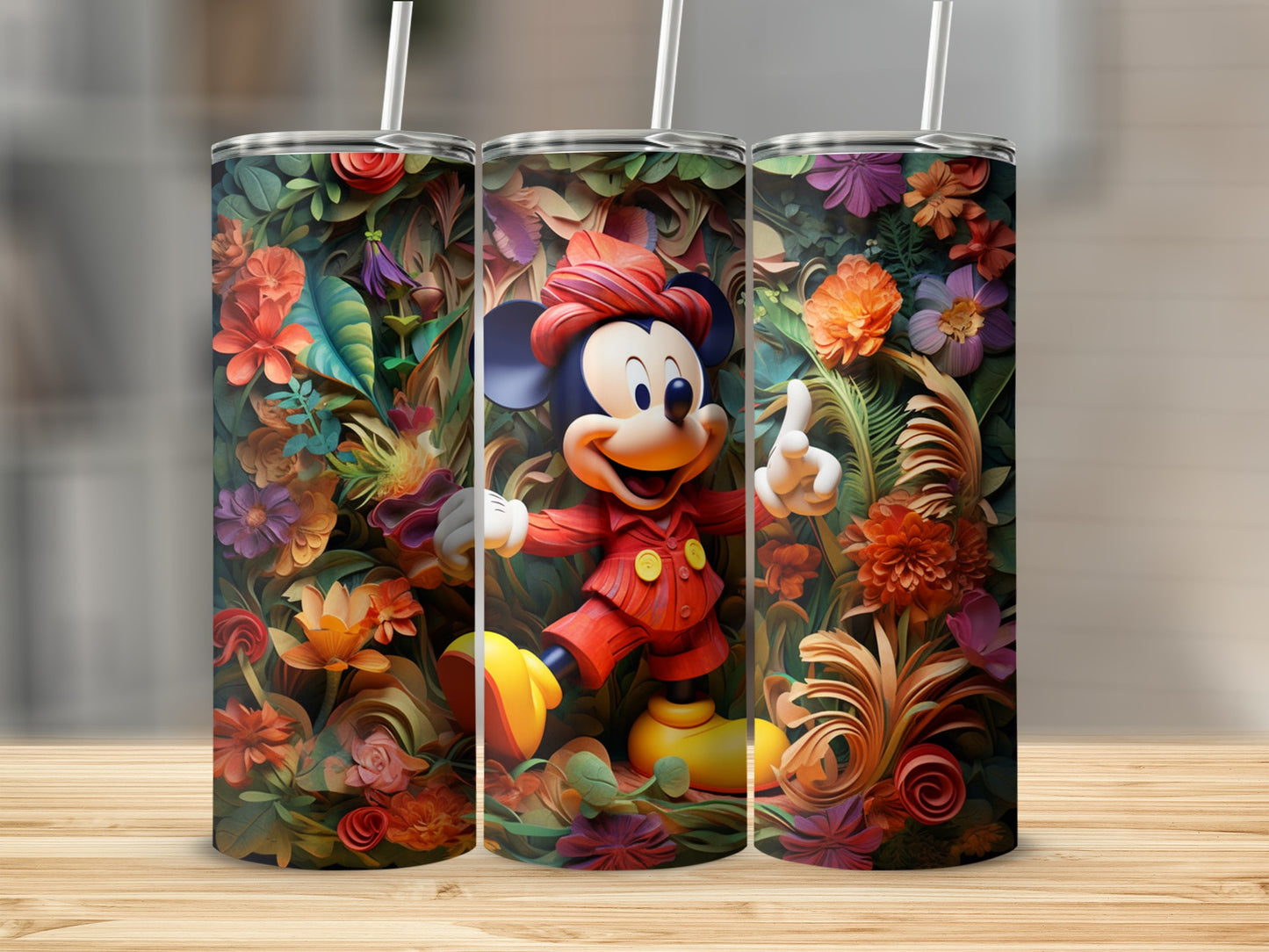 Floral Fantasy Mickey Mouse Tumbler