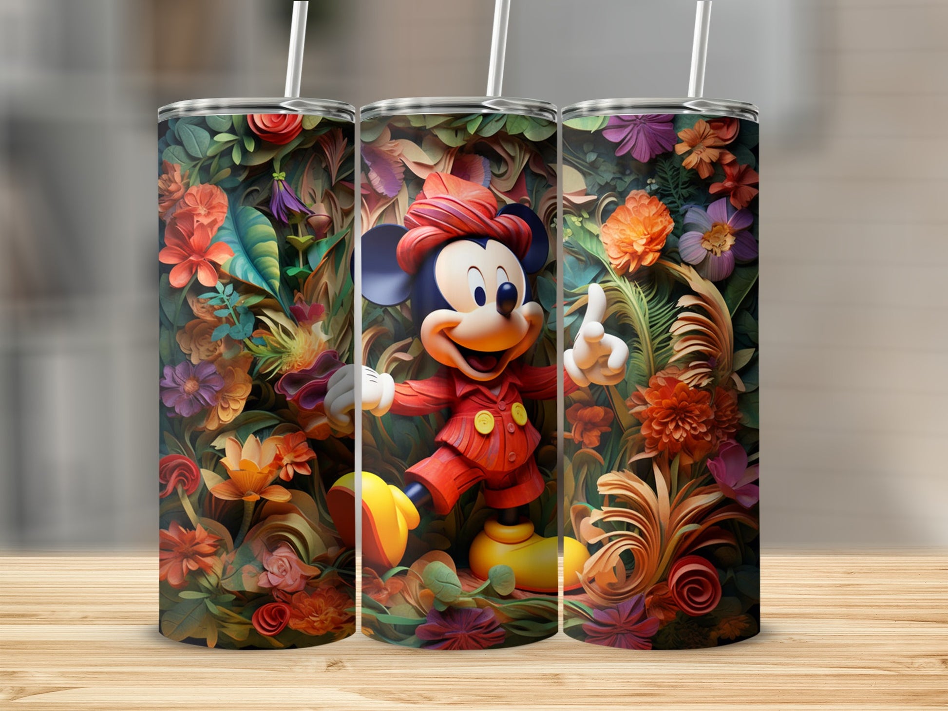 Floral Fantasy Mickey Mouse Tumbler