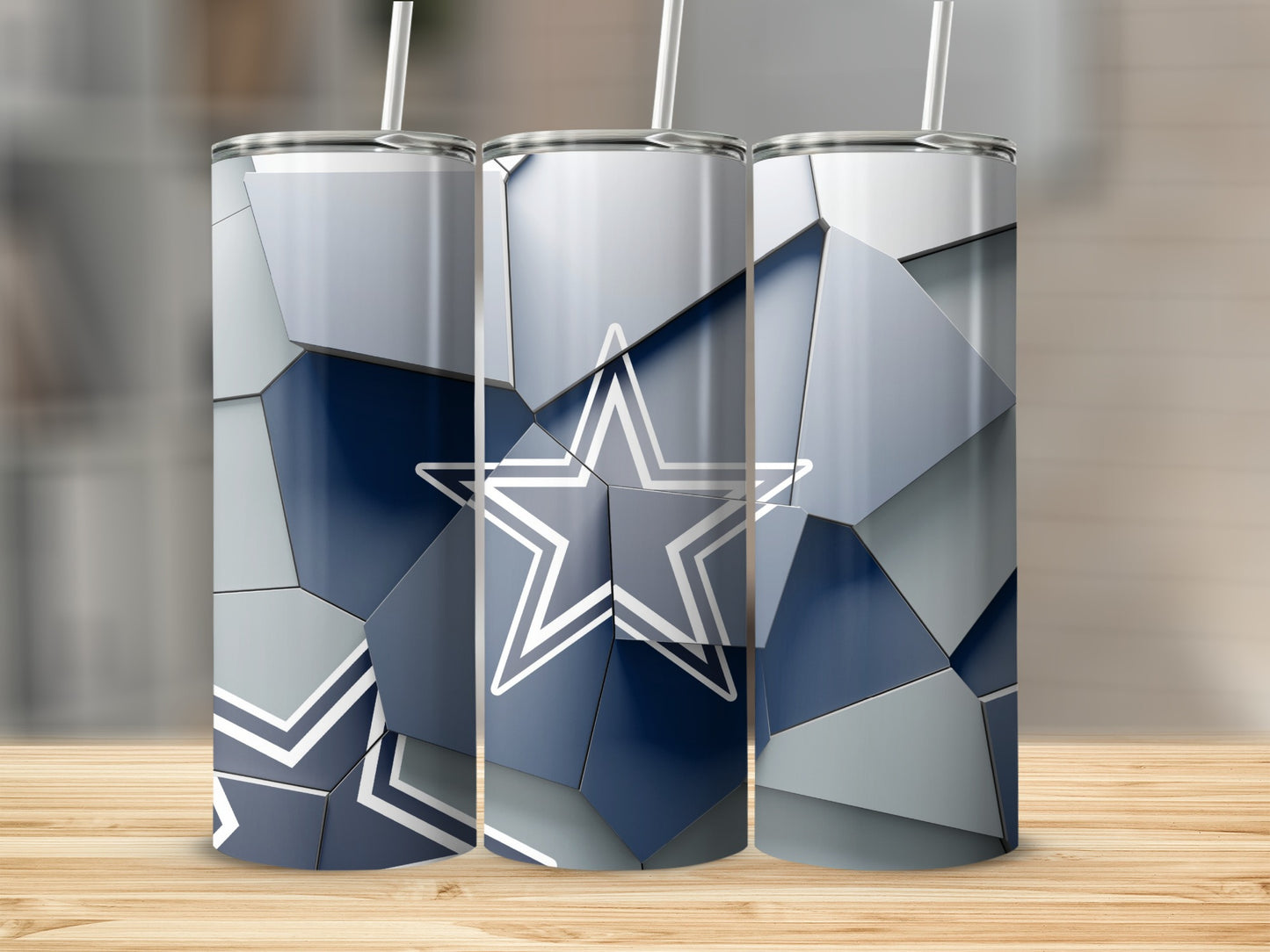 Team Spirit Design With Geometric Dallas Stars Tumblers