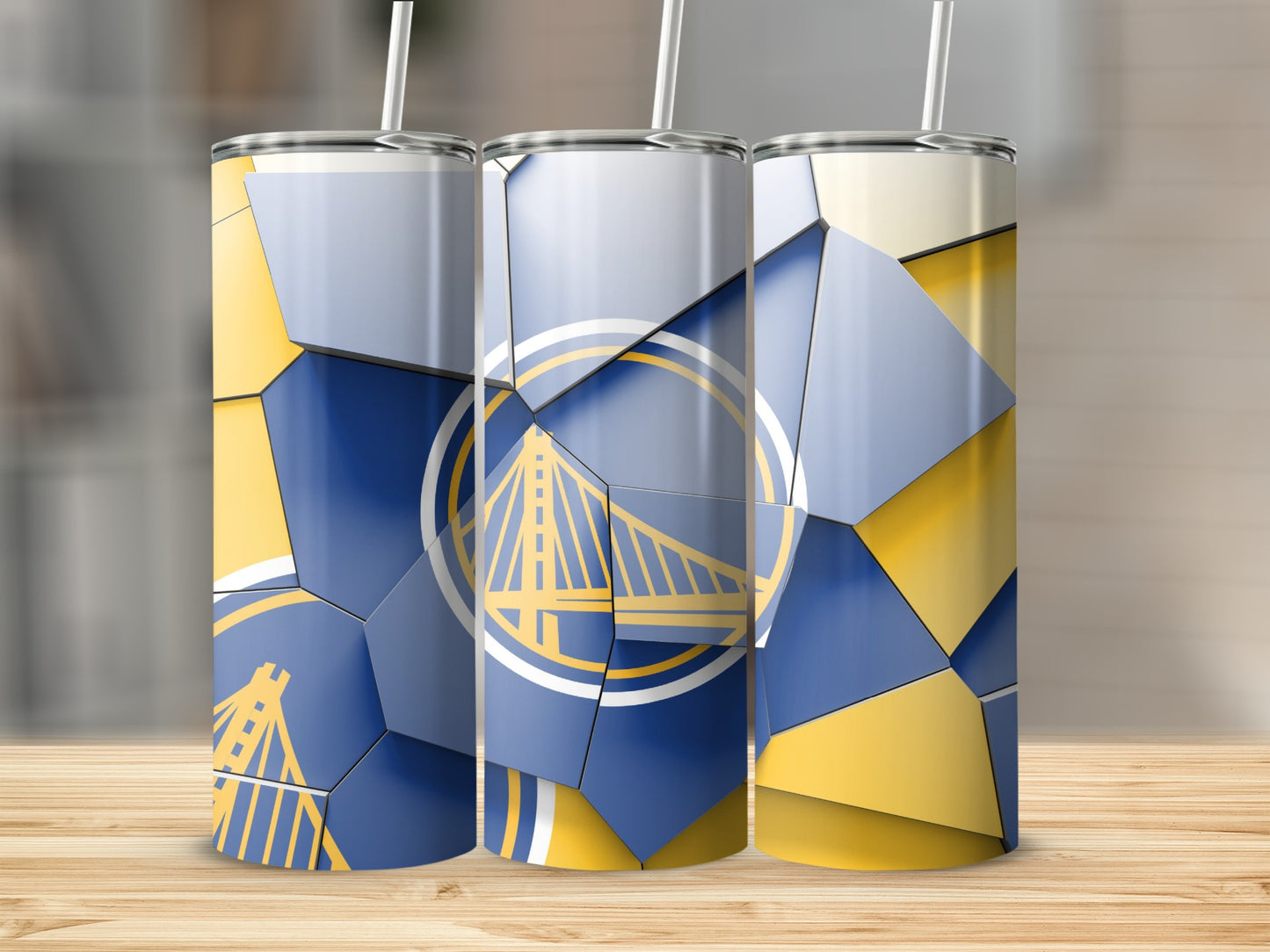 Golden State Warriors Shattered Logo Design Style Tumblers