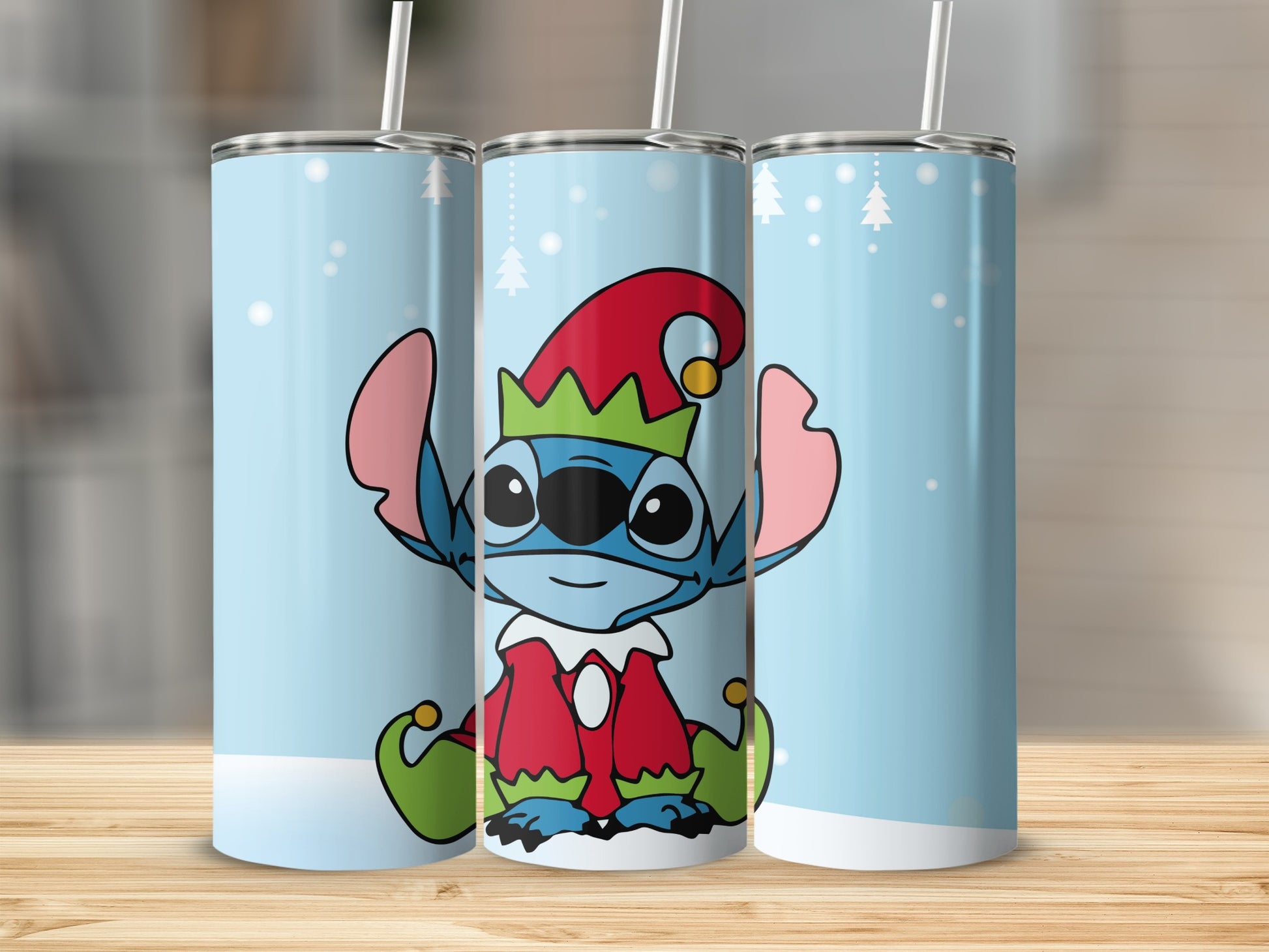 Cute Alien Santa Themed Christmas Tumbler Product