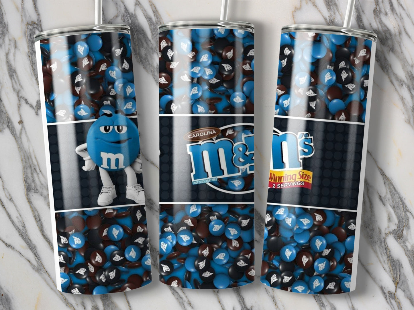Carolina M and Ms Chocolate Panthers Design Tumblers