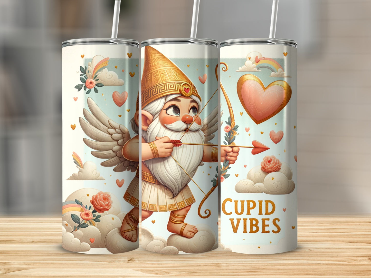 Cupid Vibes Adorable Cupid with Heart Tumbler