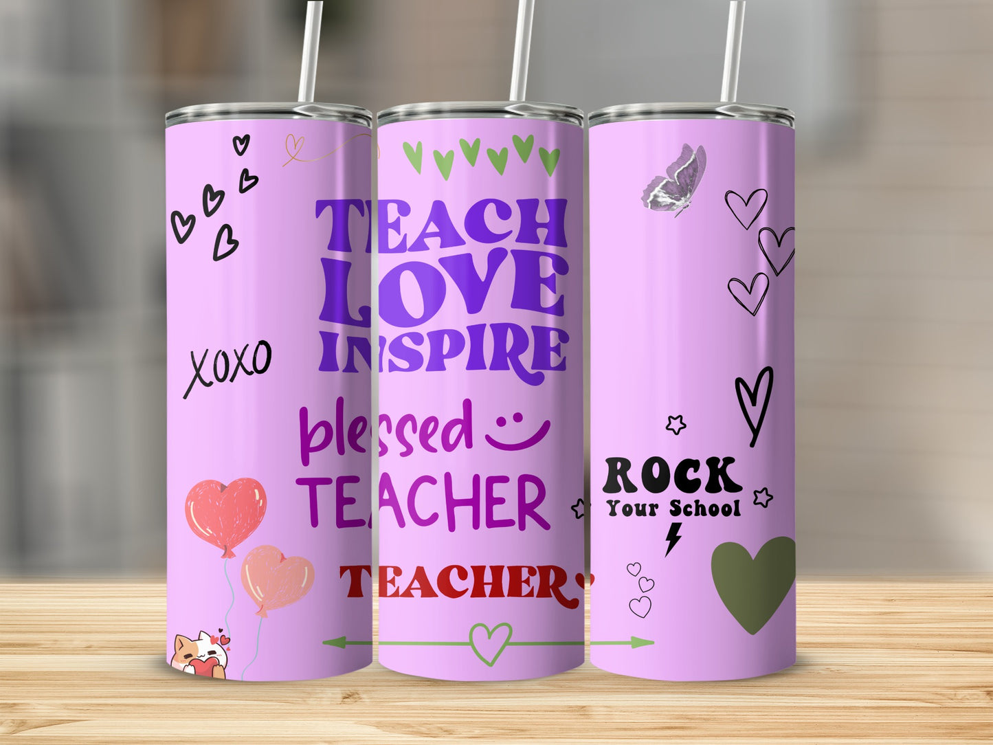 Inspirational Teacher Themed Pink Tumbler for Educators