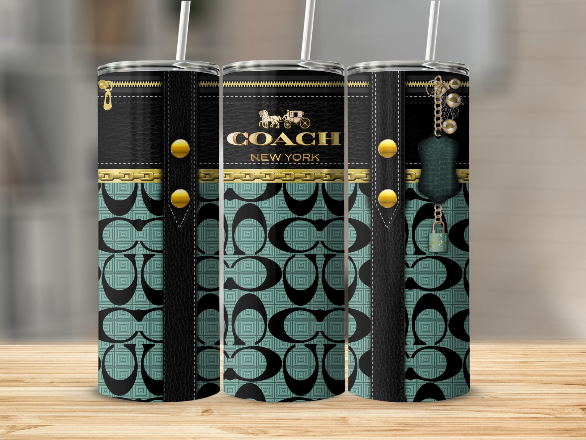Stylish Coach New York Designer Travel Tumblers