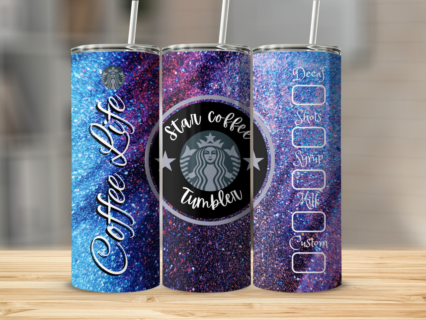 Coffee Life Star Coffee Tumbler Customizable Design