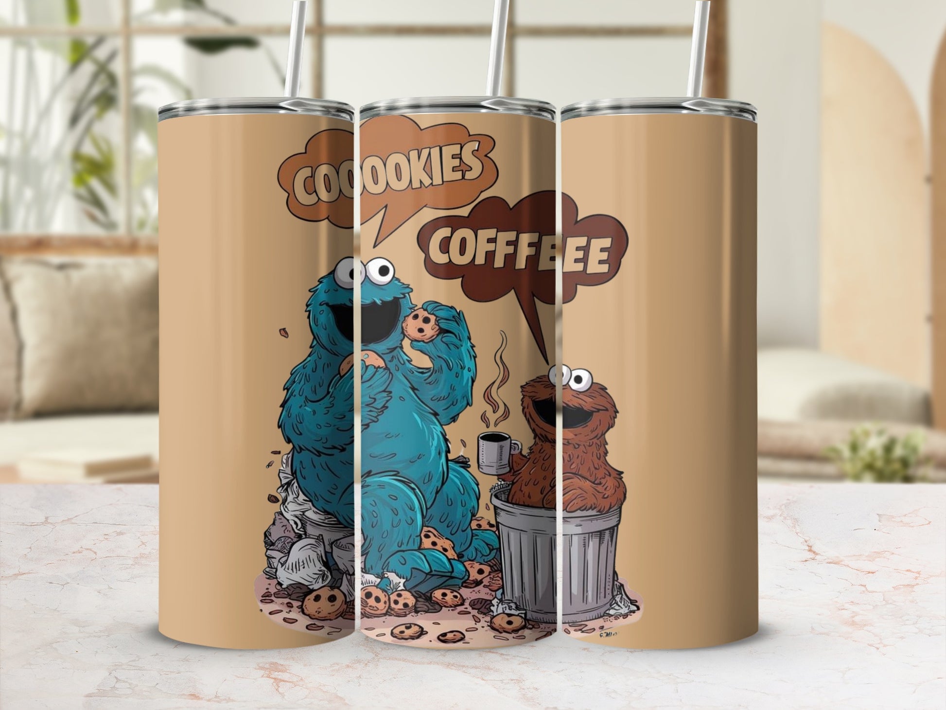 Funny Cooooookies Cofffeee Cartoon Insulated Tumbler