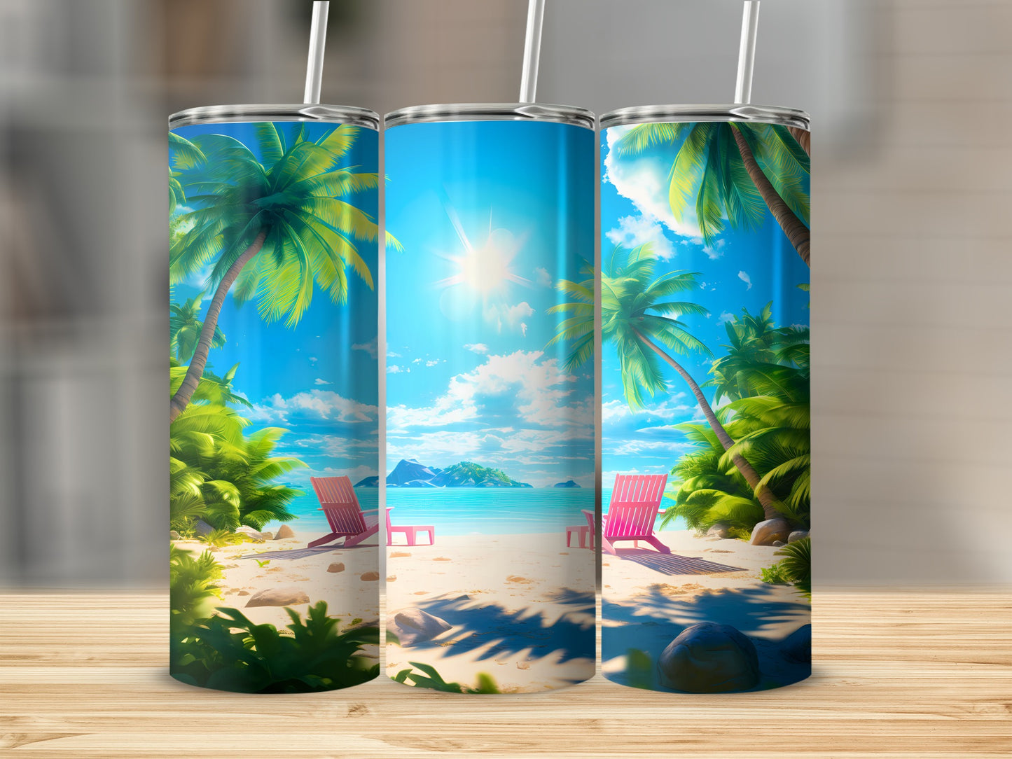Sunny Tropical Beach Ocean Islands Palm Trees Lounge Chairs product type
Tropical beach
Palm trees
Ocean view
Sunny day
Paradise island
Beach chairs
Vacation theme
Summer scene
Seascape
Coastal design
Relaxation
Blue sky
Sandy shore
Island life
Nature scenery
Exotic travel
Clear water
Bright sun
Dreamy beach
Outdoors