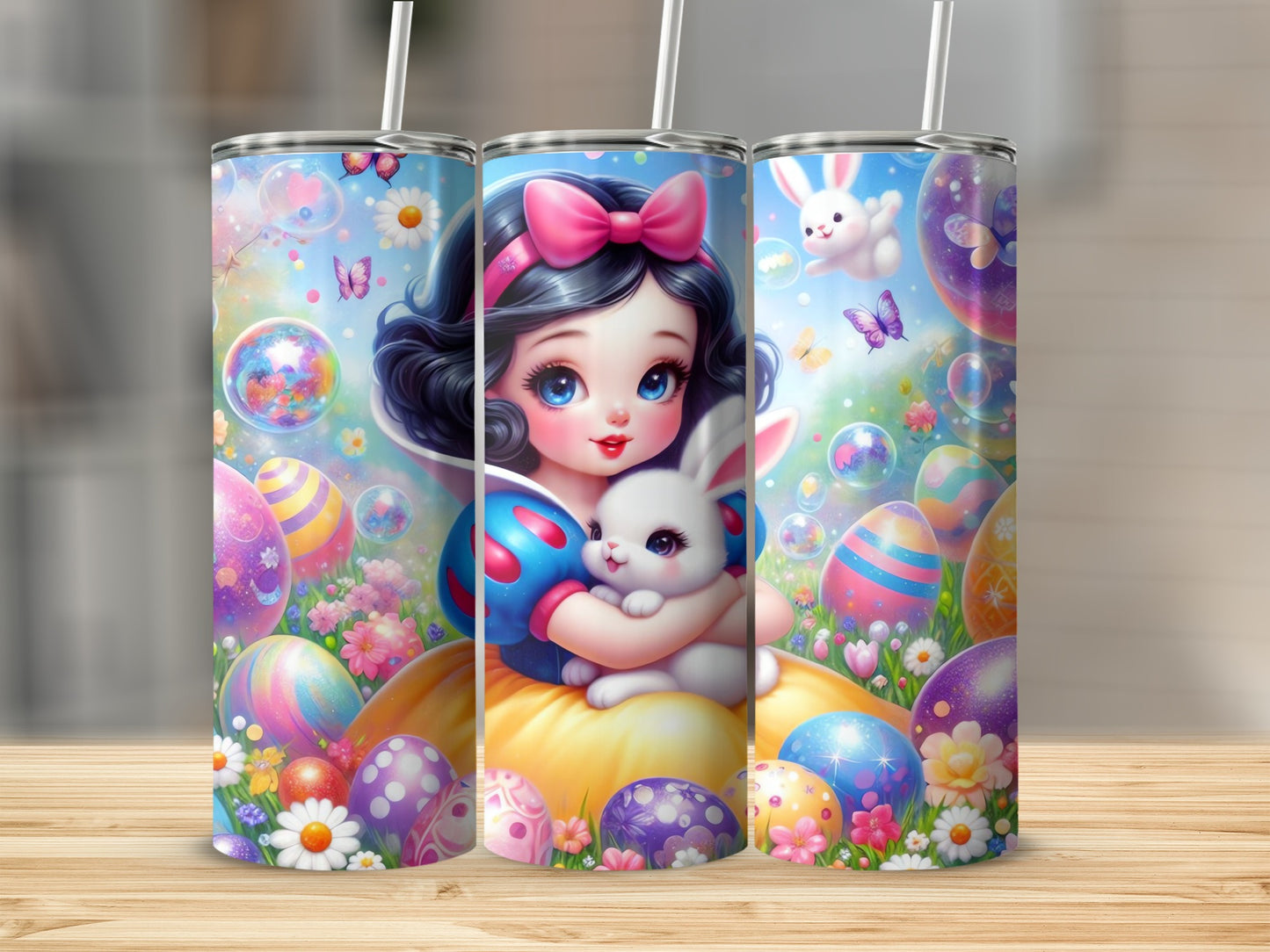 Snow White Princess Bunny Easter Eggs Butterflies Bubbles product type