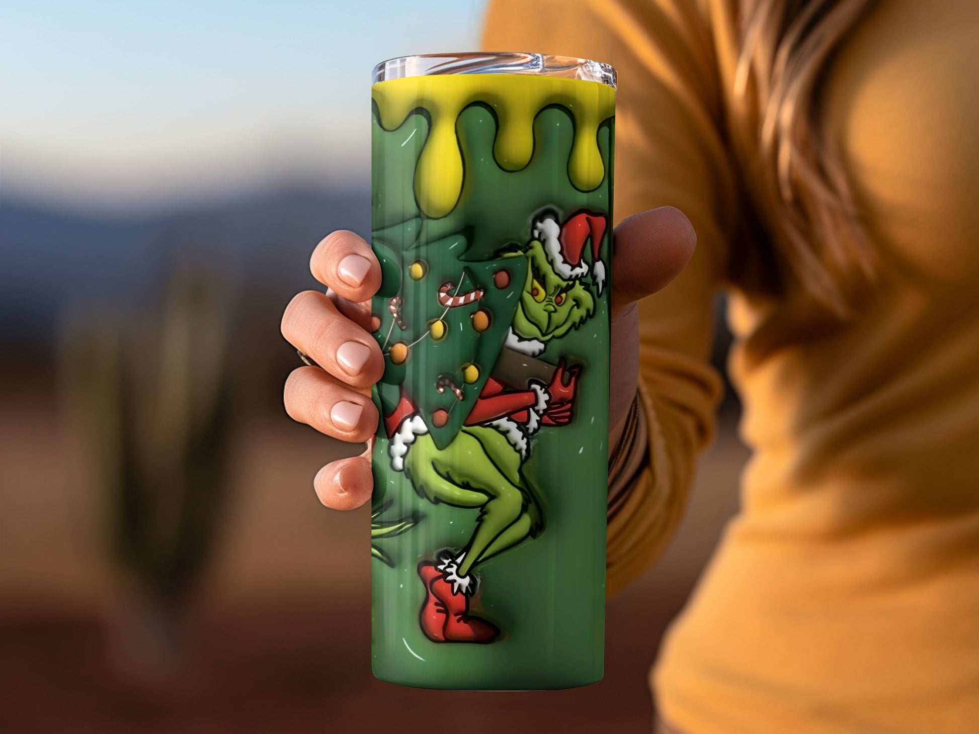 Festive Grinch Holiday Design Insulated Tumbler