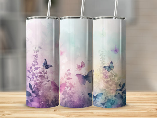 Watercolor Butterfly Garden Floral Drink Tumbler product type
Tumbler
Butterfly design
Floral pattern
Watercolor art
Gradient colors
Purple butterfly
Pink butterfly
Blue butterfly
Garden scene
Nature theme
Drinkware
Beverage holder
Insulated tumbler
Gift idea
Unique design
Aesthetic tumbler
Spring theme
Summer accessory
Wildflower print
Pastel shades
