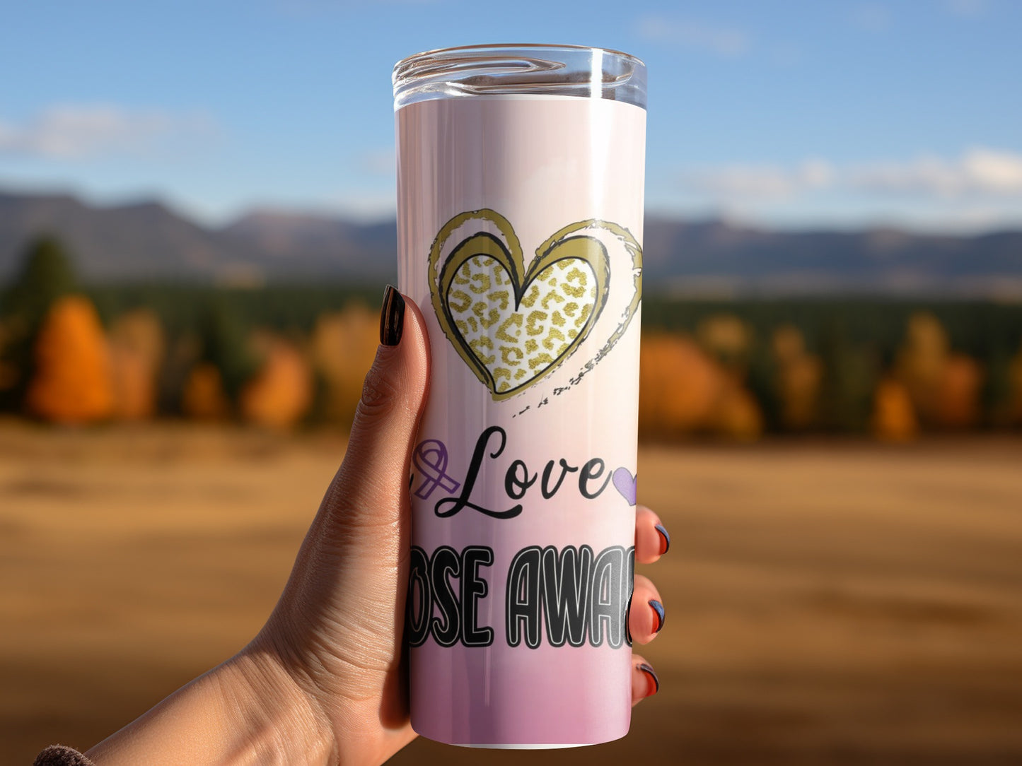 Love Choose Awareness Heart Design Tumbler