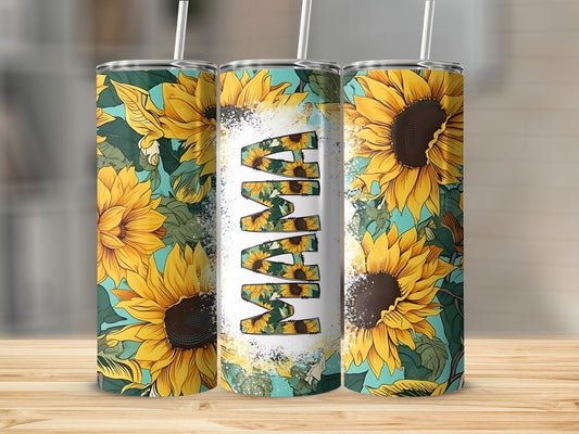 Sunflower MAMA Floral Print Insulated Tumbler Product