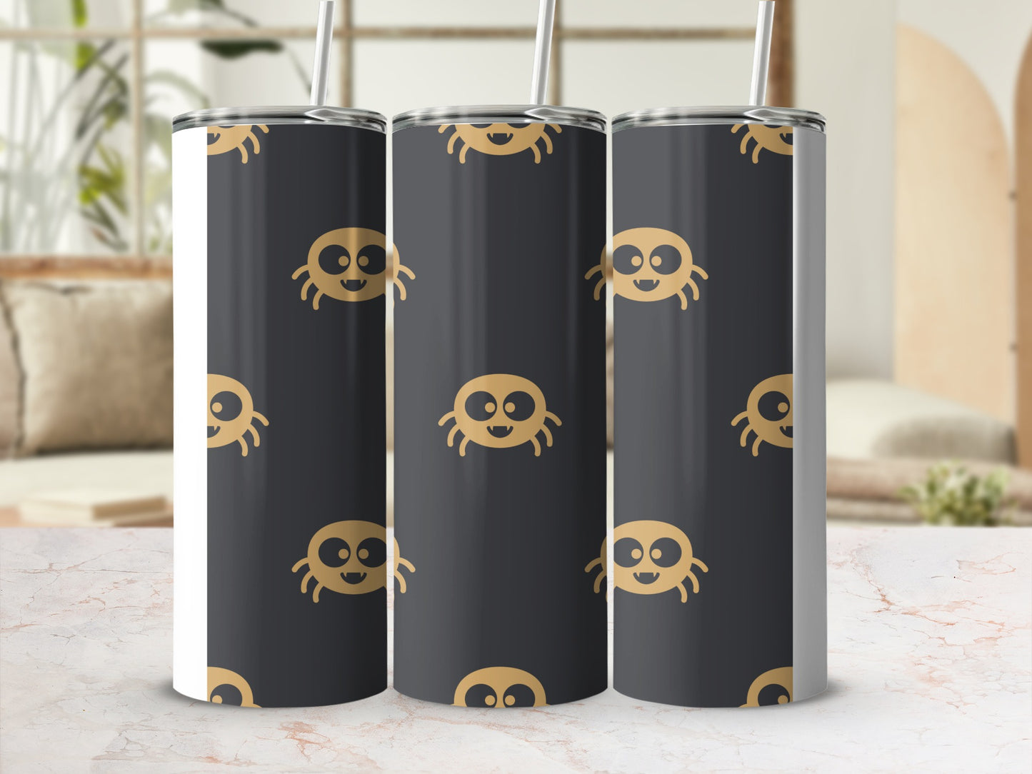Cute Spiders Dark Background Halloween Themed Tumbler product type