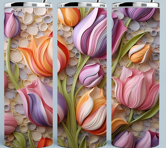 Orange and Purple Tulip tumbler