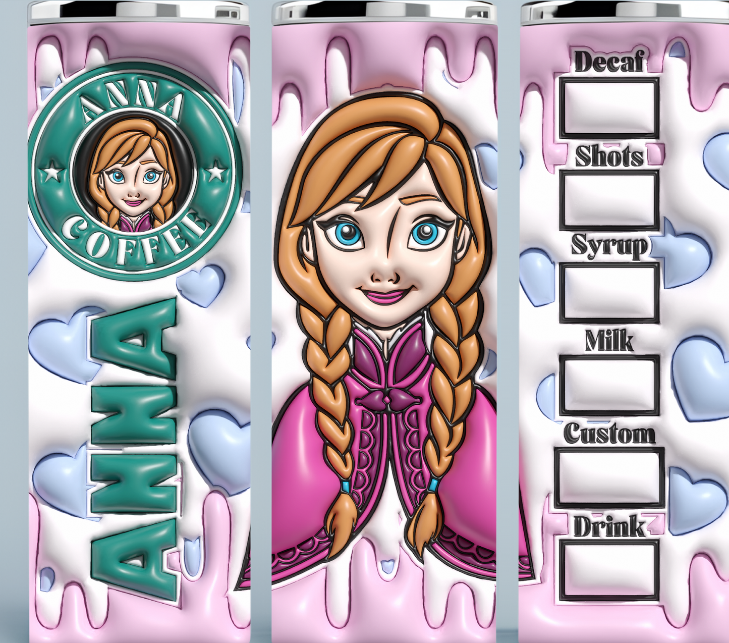 3D Inflated Anna Frozen Starbucks Tumbler