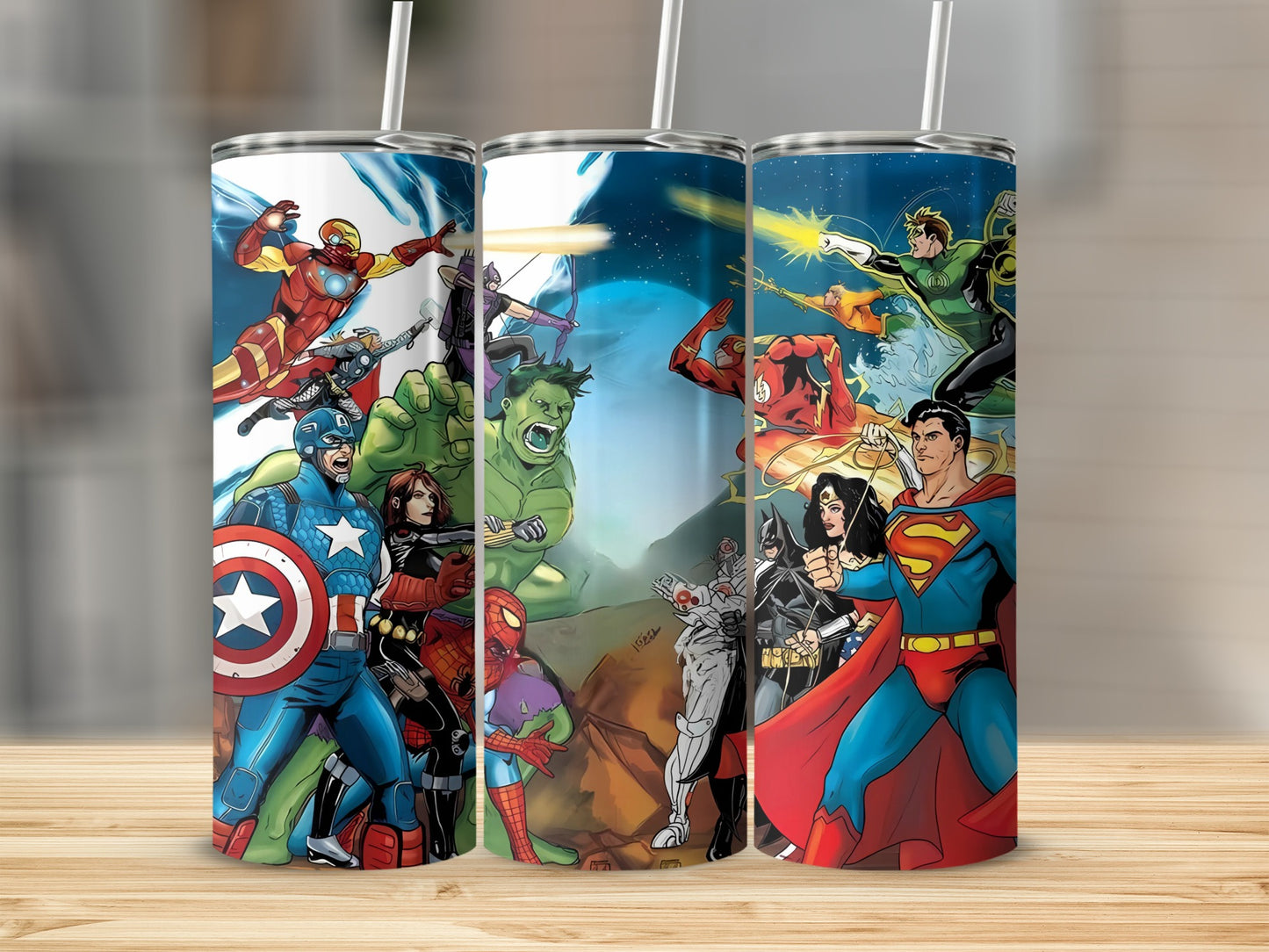 Marvel vs DC Superhero Stainless Steel Tumbler Cups