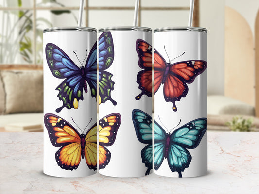 Colorful Butterfly Tumblers White Background product type
butterfly tumbler
colorful butterflies
butterfly design
drinkware
beverage holder
insect art
nature inspired
unique tumbler
aesthetic design
gift idea
tumbler cup
butterfly pattern
blue butterfly
orange butterfly
yellow butterfly
teal butterfly
butterfly decor
white tumbler
travel tumbler
insulated cup