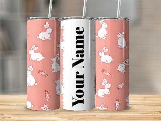 Customizable Bunny Rabbit Themed Tumbler Cups