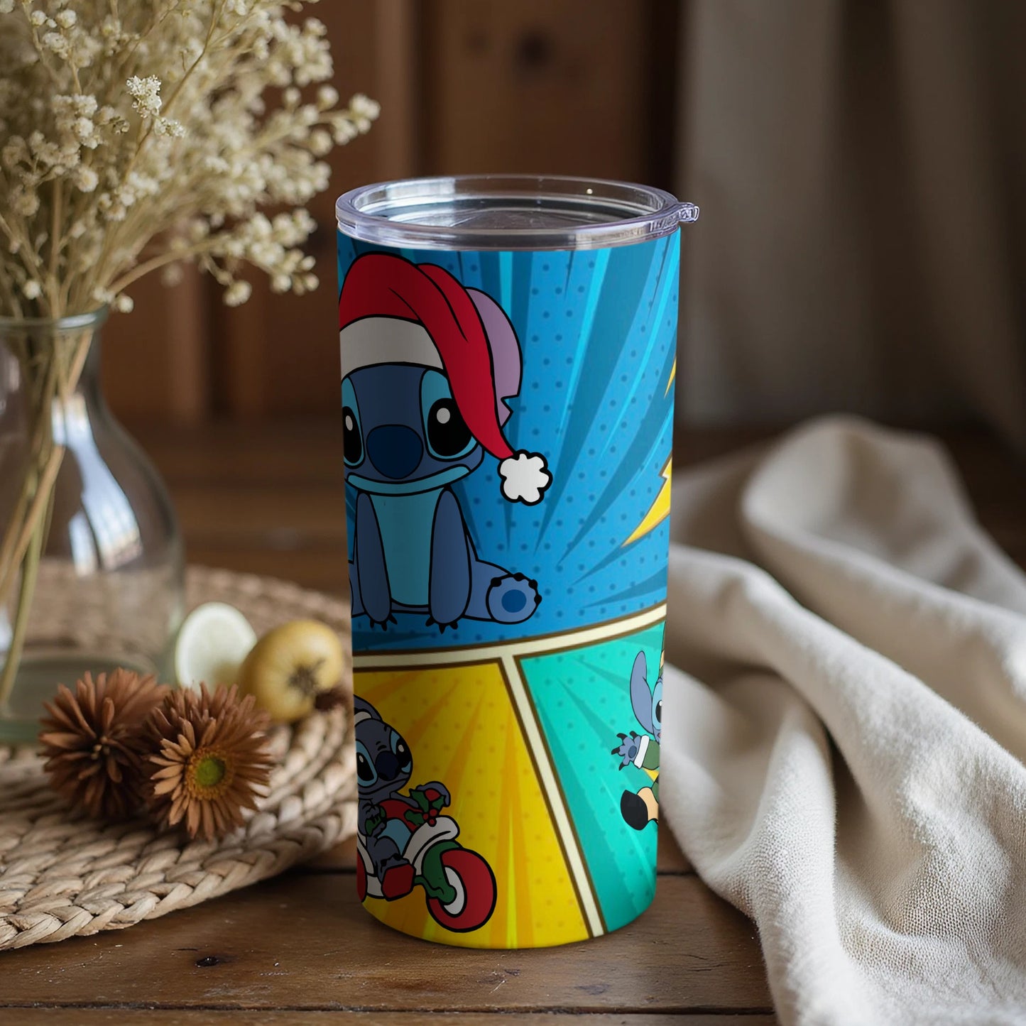 Cute Santa Themed Character Print Tumbler
