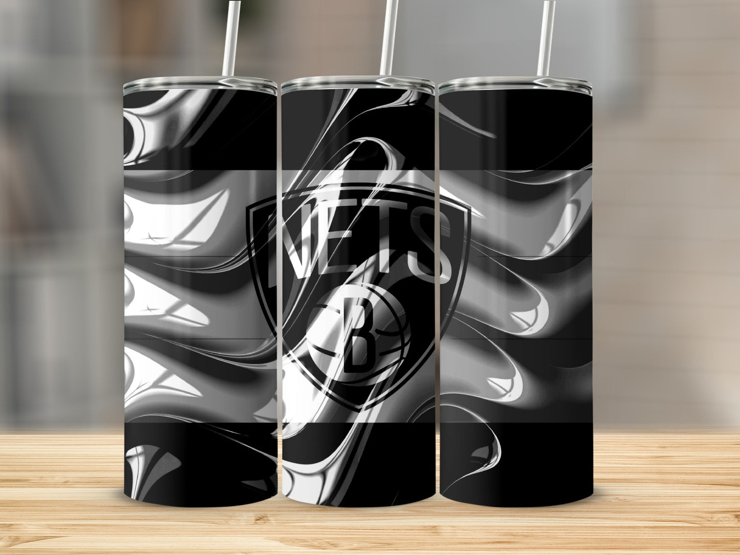 Brooklyn Nets Logo Abstract Design Unique Tumblers