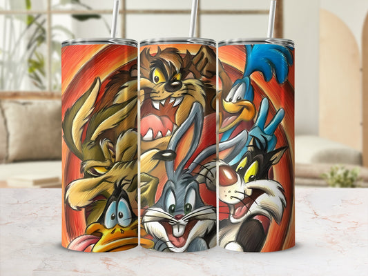 Funny Cartoon Characters Colorful Tumbler Drinkware