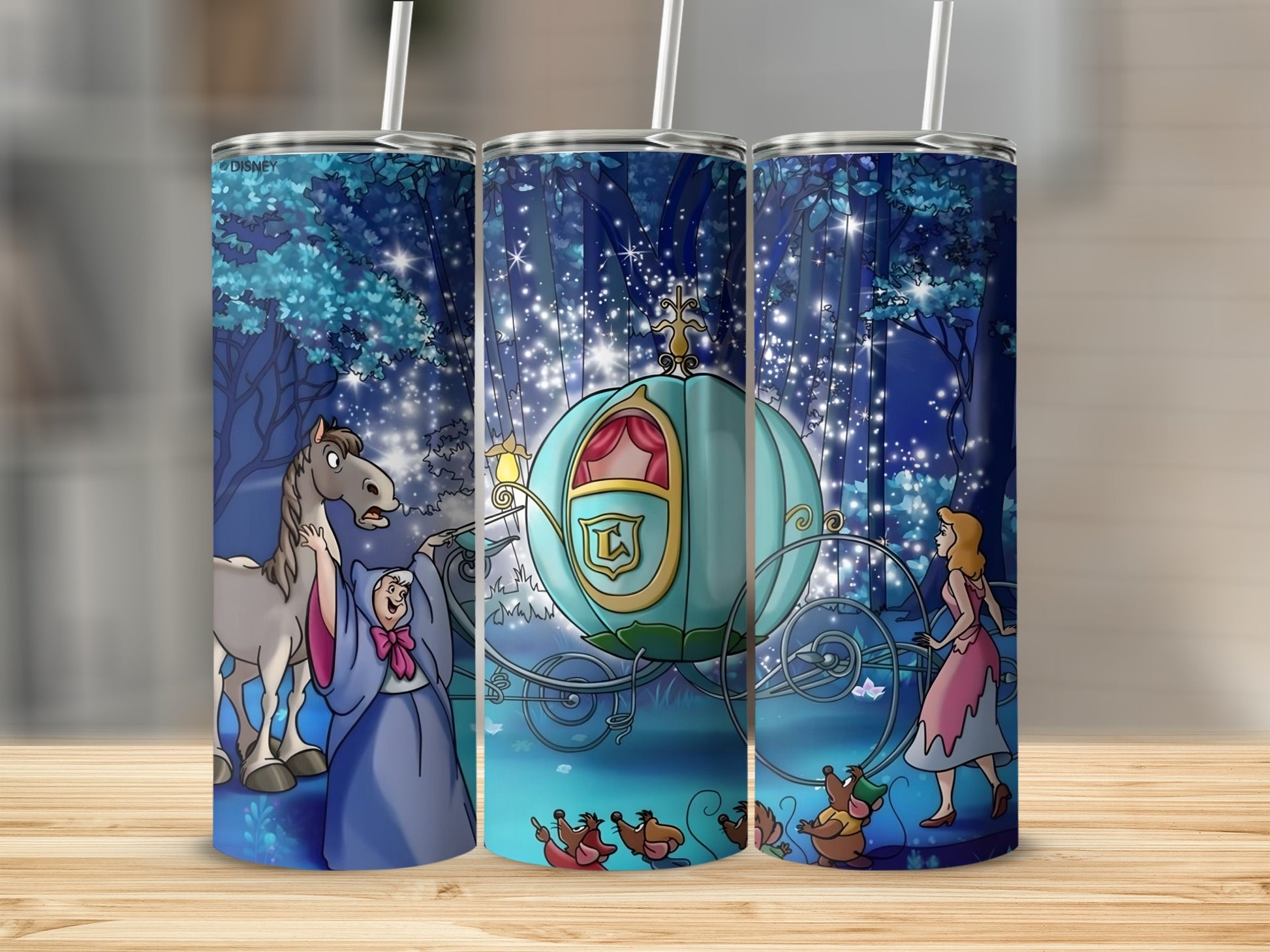 Cinderella Inspired Tumbler with Fairytale Design