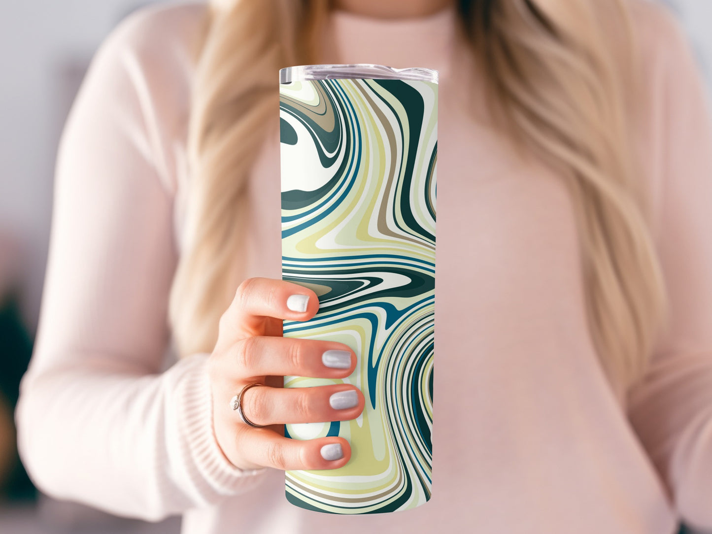 Retro Swirl Pattern Abstract Art Inspired Design Tumblers