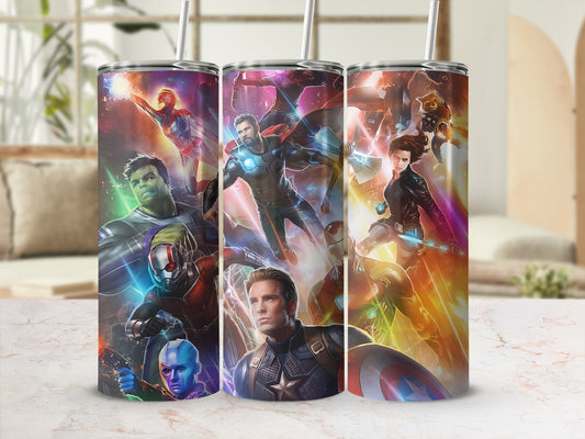 Colorful Marvel Superhero Scene Tumbler Cup Collection