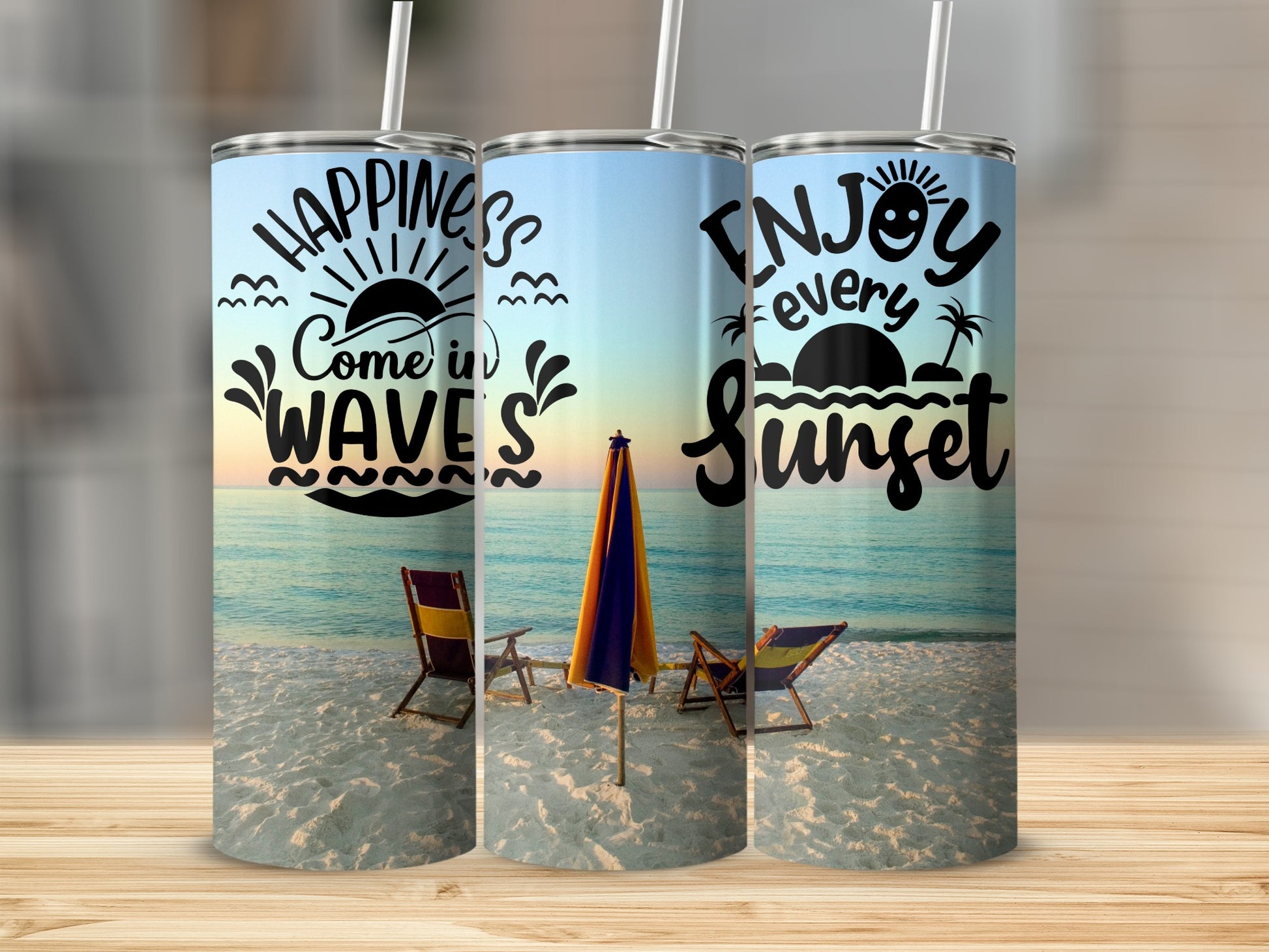 Happiness Come in Waves Enjoy Every Sunset product
