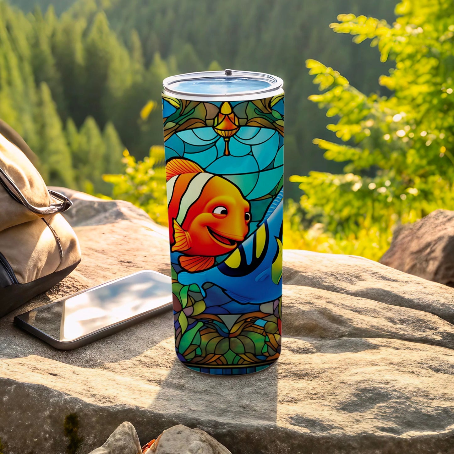Colorful Tropical Fish Design Travel Tumbler Cup