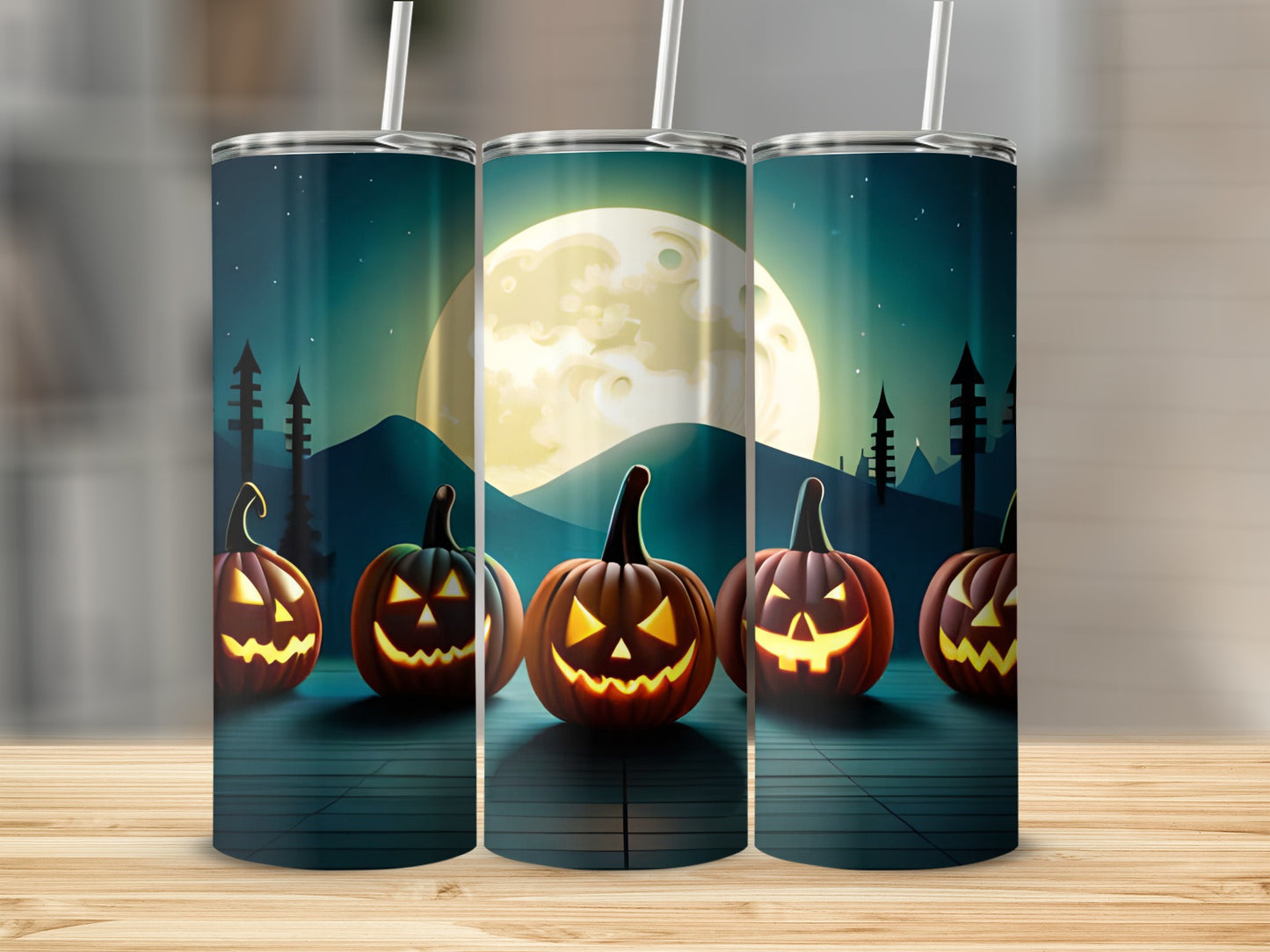 Spooky Halloween Pumpkin Design Tumbler for Festive Fun