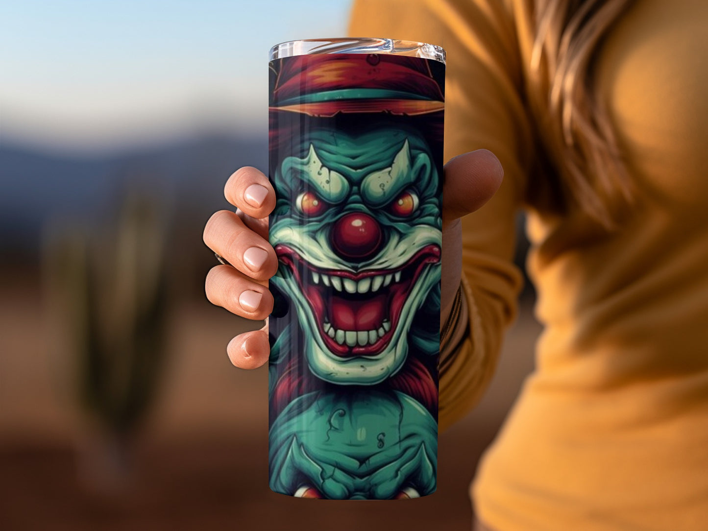 Scary Clown Graphic Design Insulated Travel Tumbler