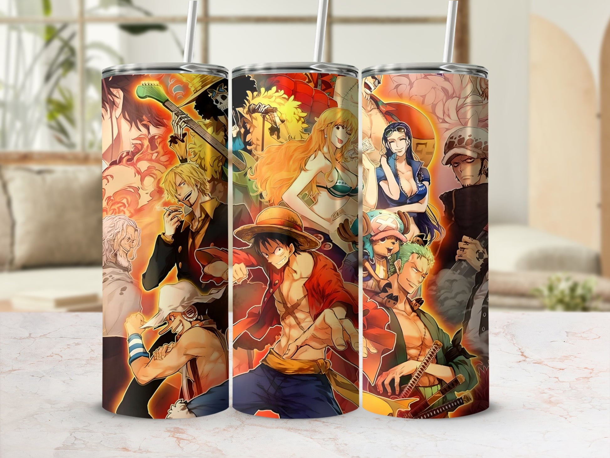 One Piece Anime Characters Themed Tumbler Cup