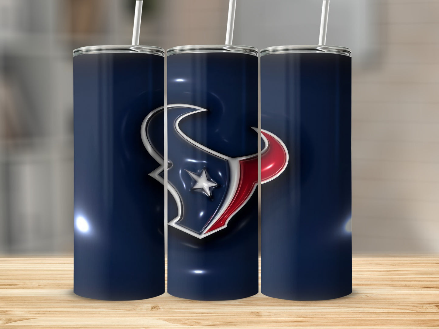 Houston Texans Football Team Logo in 3D Look Tumblers