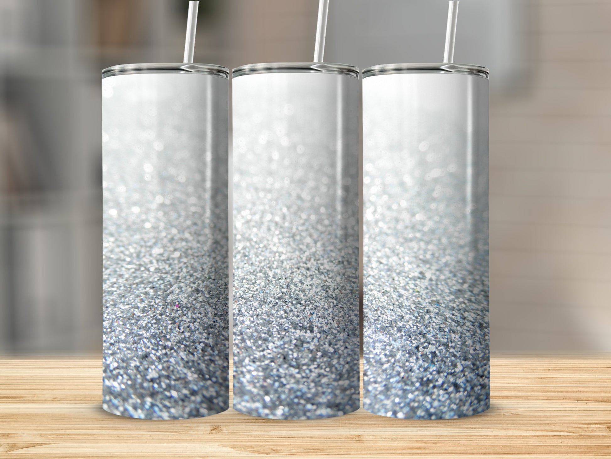 Sparkling Glittery Tumblers with Gradient Design