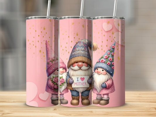 Cute Gnomes Mother's Day Gift I Love Mother Tumbler