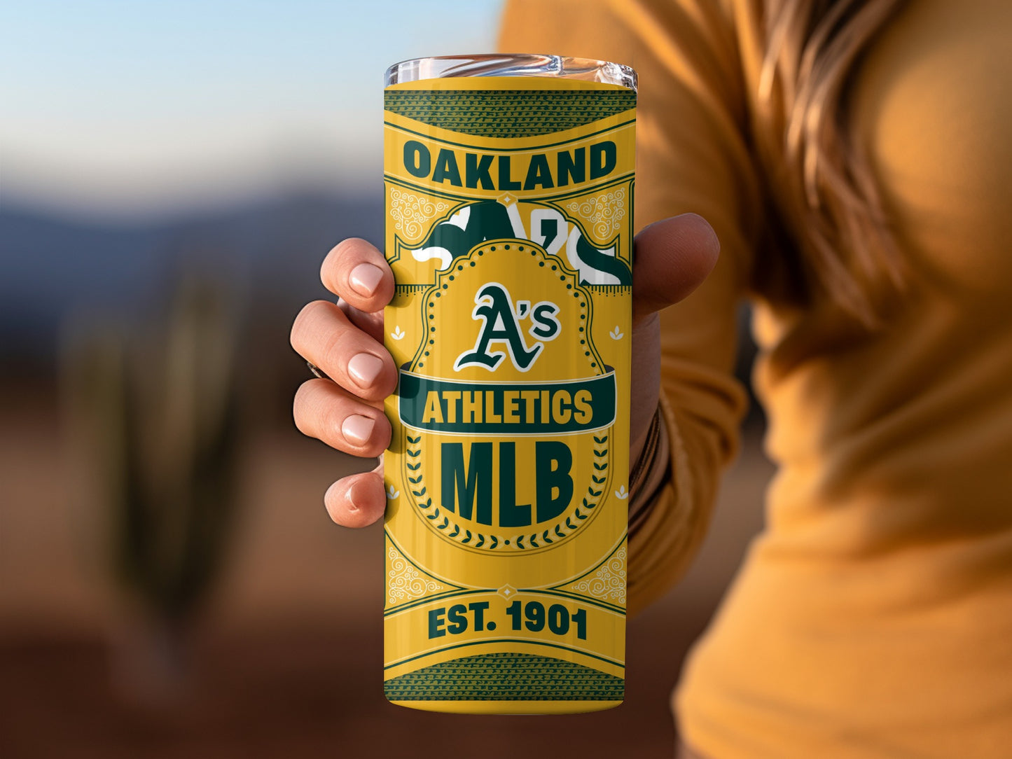 Oakland Athletics MLB Logo Established 1901 Design Tumbler