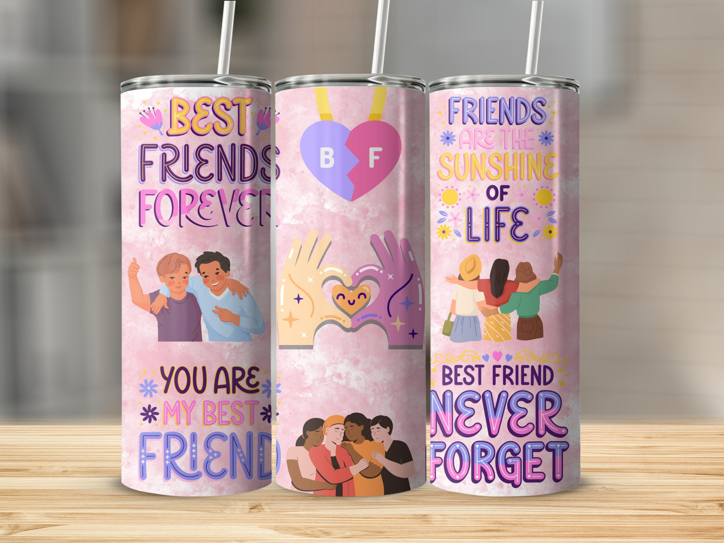 Best Friends Forever Motivational Tumbler Cup