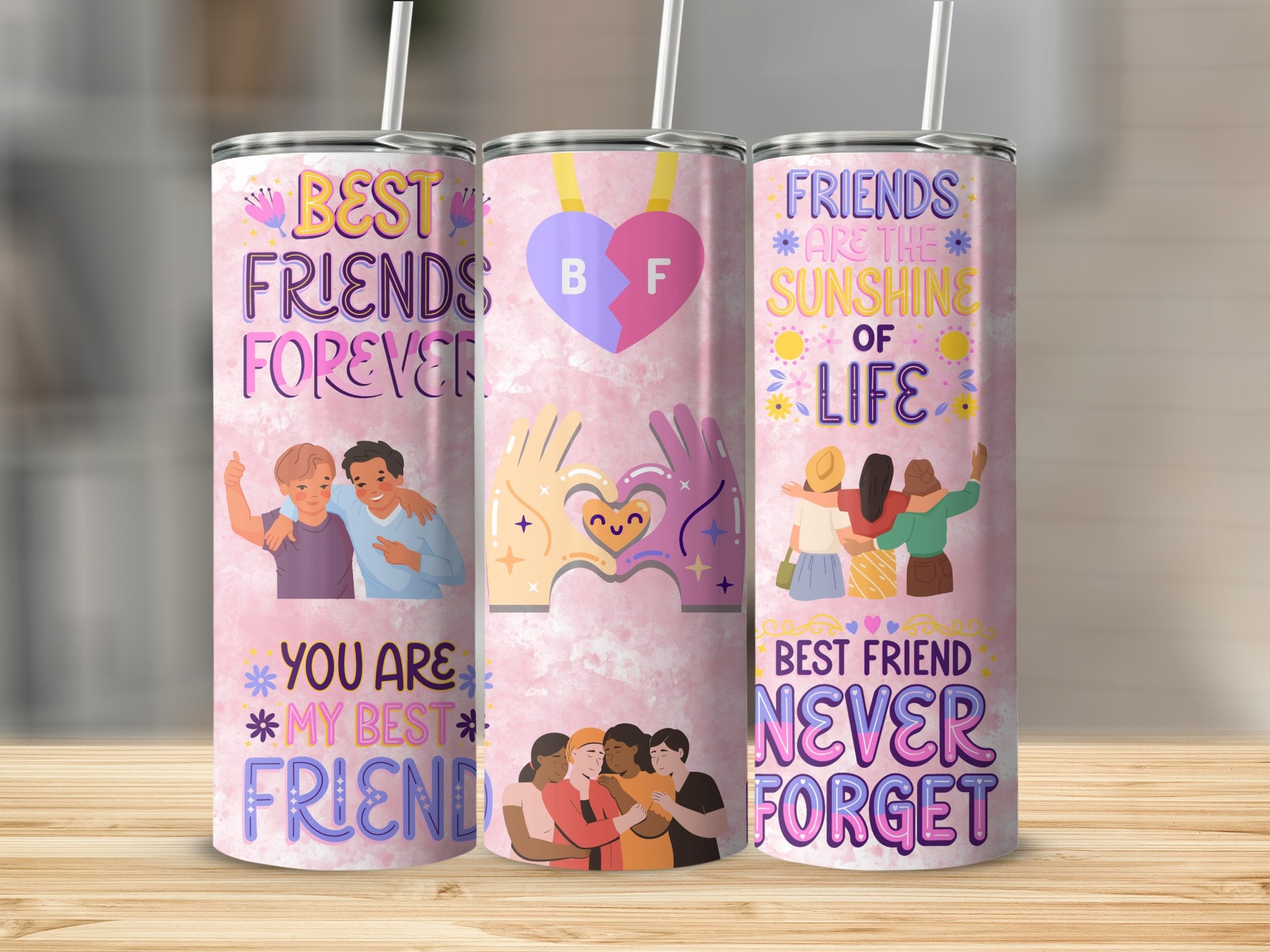 Best Friends Forever Motivational Tumbler Cup