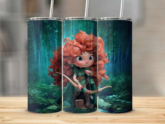 Celtic-Inspired Redhead Forest Warrior Design Tumbler