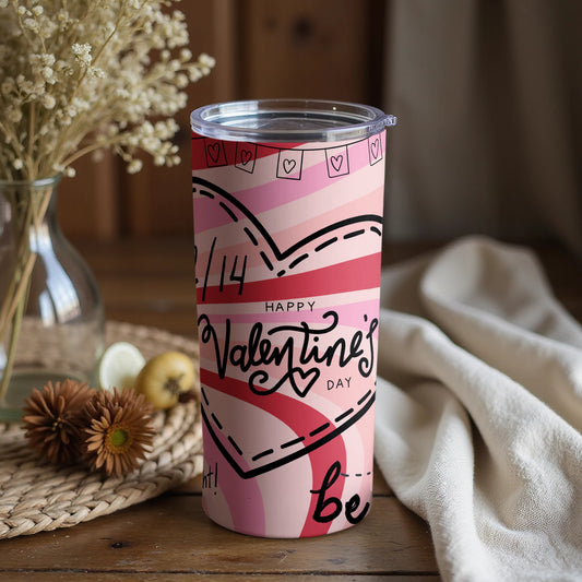 Pink Valentine's Day Heart Design Tumbler Gift