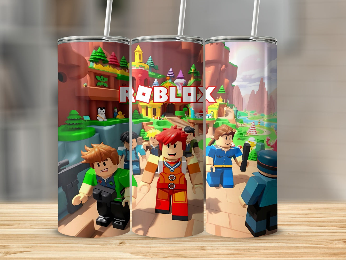 Vibrant Roblox Themed Tumbler for Kids and Gamers