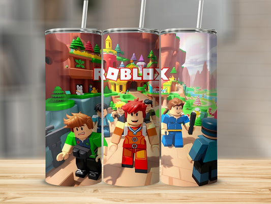 Vibrant Roblox Themed Tumbler for Kids and Gamers