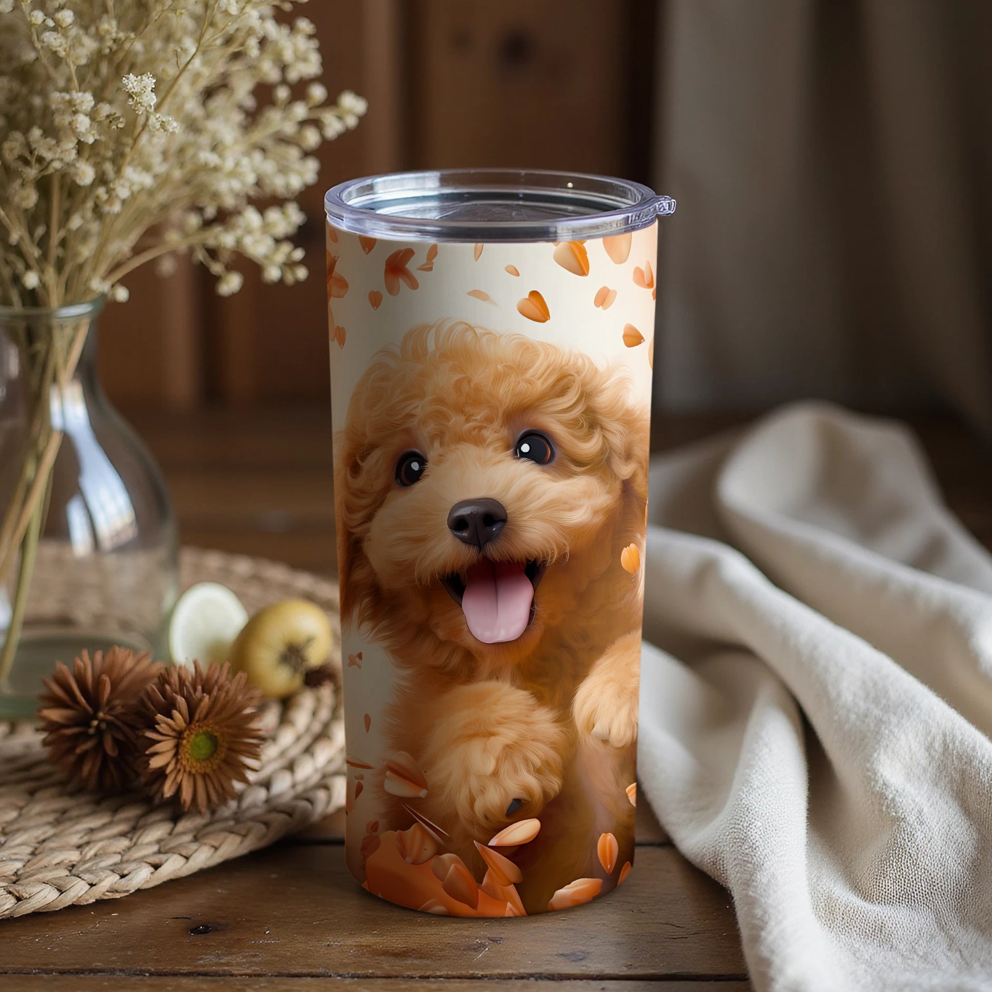 Happy Puppy Poodle Design Adorable Dog Tumbler product type
Puppy, Dog, Poodle, Cute, Adorable, Animal, Pet, Hearts, Happy, Cartoon, Illustration, Tumbler, Drinkware, Beverage, Gift, Present, Doggie, Canine, Unique, Design
