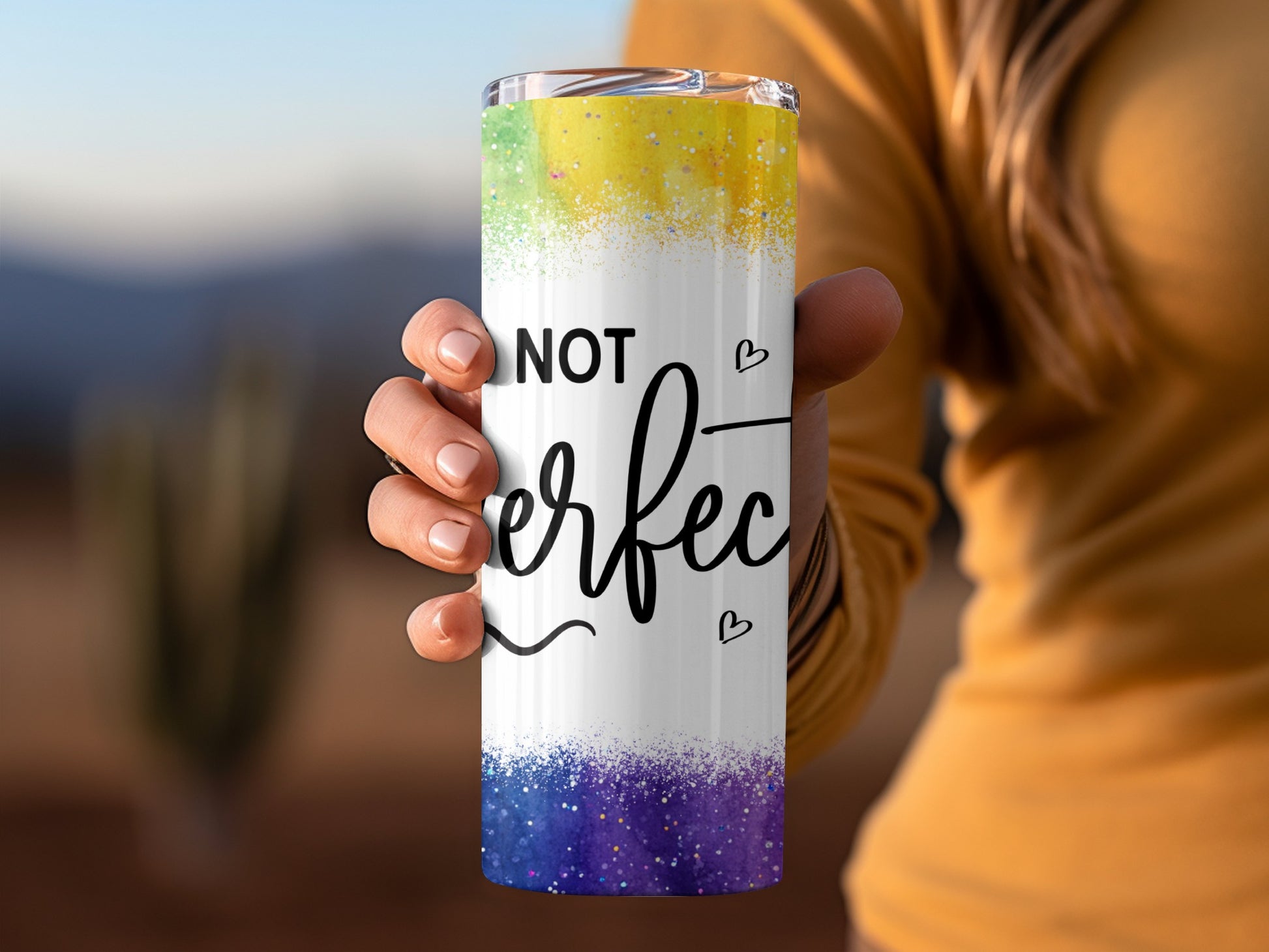 Not Perfect Inspirational Quote Travel Mug