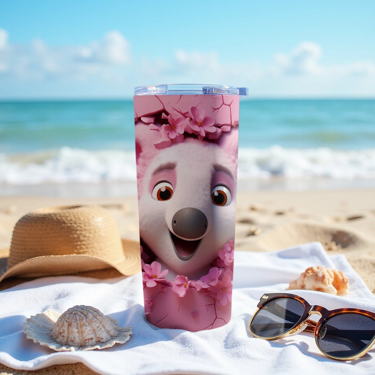 Pink Koala Smiling Floral Tumbler product type
Tumbler
Travel Mug
Insulated Cup
Drinkware
Pink Koala
Cute Character
Floral Design
Pink Flowers
Cartoon Animal
Happy Design
Kawaii Tumbler
Gift Idea
Kids Tumbler
Unique Print
Beverage Holder
Pink Drinkware
Summer Cup
Reusable Item
Animal Art
Smiling Face